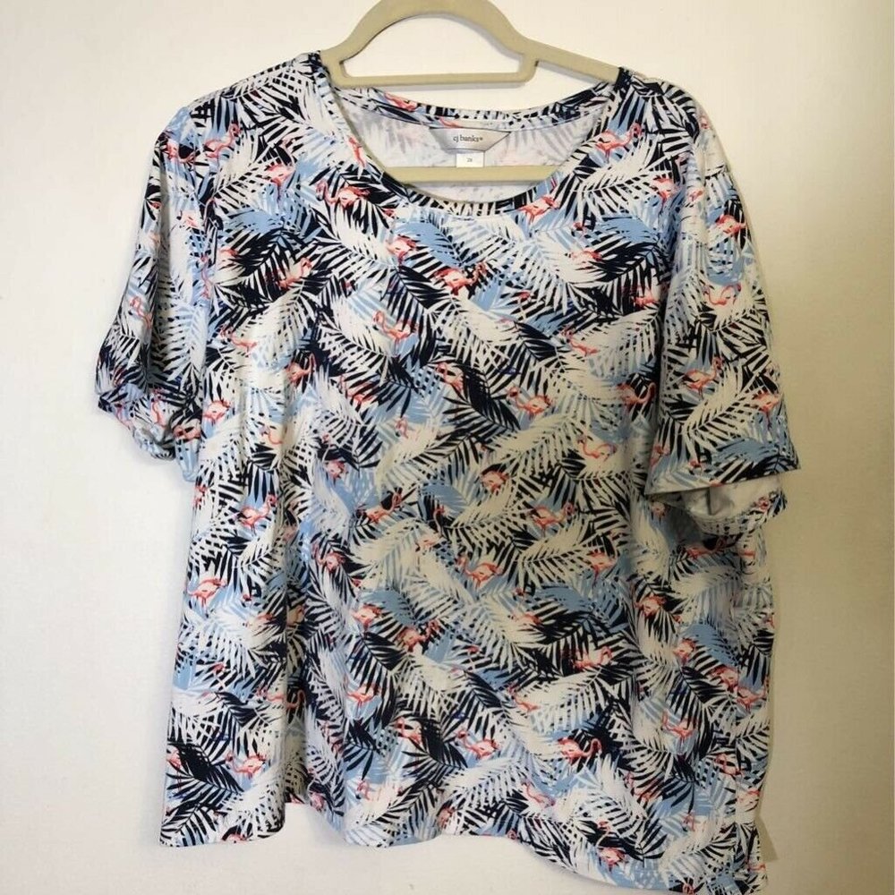 CJ Banks Women Tropical T-Shirt Multicolor Floral